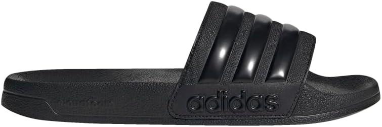 adidas Unisex Adult Adilette Shower Slip On Slides (15 Women/14 Men, Core Black/Core Black/Core Black)