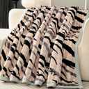 Fleece Bed Blankets Throw Size - Soft Lightweight Plush Fuzzy Cozy Luxury Blanket Microfiber Throw for Couch Bed,All-Season Breathable,40x60 Inches (Zebra Pattern)