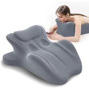 Ergonomic Memory Foam Wedge Pillow, 27 Angled Support for Neck and Waist, Multi-Position Support Pillow - Grey (Plus Size 25.5 * 21.5 * 11.8 inch)