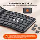 MEETION Foldable Bluetooth Keyboard, Compact Portable Keyboard for Business Travel, Ultra-Thin Folding Wireless Keyboards for iOS Android Windows Mac Tablet PC