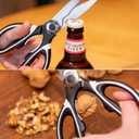 2 x Heavy Duty Scissors - Sharp Poultry Shear All Purpose with Ergonomic Non-Slip Handle, Stainless Steel Dishwasher Safe, Premium Cutting Utility Scissors for Kitchen Garden Office Craft Workshop (Black)
