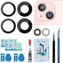 2 Sets Rear Camera Lens Glass Replacement with Adhesive Pre-Installed Compatible for iPhone 13/13 Mini (2 Pieces/Set) with Repair Tools and Installation Manual