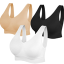 Womens Sports Bras, Yoga Comfort Seamless Stretchy Sports Bra for Women 3 Pack M