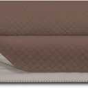 Easy-Going 4 Seater Sofa Slipcover Reversible Sofa Cover Water Resistant Couch Cover with Foam Sticks Elastic Straps Furniture Protector for Pets Children Dog Cat (XX-Large, Brown/Beige)