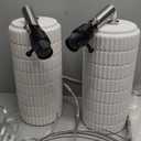 PoKat 23" Table Lamp, Farmhouse Bedside Lamps for Bedroom Set of 2, Ceramic End Table Lamps for Living Room, Traditional Nightstand Desk Lamps, Frosted White Lamps, Medium