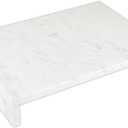 Santa Barbara Design Studio Waterfall Marble Tray - Elegant Table Display Riser Charcuterie Cheese Board Footed Stand, 14" x 10", White