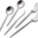 SUT 150Pcs Silver Plastic Silverware, Silver Disposable Cutlery, Heavy Duty Disposable Silverware, Plastic Utensils Include 50 Plastic Forks, 50 Plastic Spoons, 50 Plastic Knives