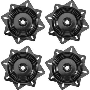 MANCHAP 4 PCS 7 Inch Bar Stool Swivel Plate Replacement, Ball Bearing Seat Swivel Base Mount Plate for Bar Stool, Swivel Chair or Recliner, Black