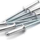 HJ Garden 60pcs 3/16" x 3/4" (6-12) Aluminum Blind Pop Rivet Round Dome Head Open End Decorating Fastener Nails Pop Rivets 4.8x18mm