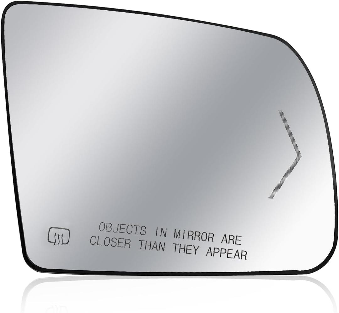 Passenger Right Side Heated Mirror Glass - Side View Heated Convex Mirror Glass with Rear Holder and Turn Signal, Replacement For Toyota 2008-2017 Sequoia 2007-2020 Tundra Passenger Side Mirror