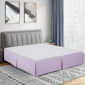 Cathay Home Double Brushed Microfiber Pleated Easy Fit Bed Skirt, Ultra Soft, Fade and Wrinkle Resistant - Lavender, Queen