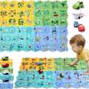 Ubegger Puzzle Racer Kids Car Track Set Puzzle Racer Car Track Set with Roadmap Puzzle Track Car Play Set Toy for Kids 3-8 Years Old(100Pcs, 4 Stytle)