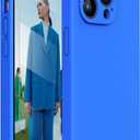 Miracase Designed for iPhone 14 Pro Max Phone Case with Screen Protector,[Upgraded Enhanced Camera Protection],Shockproof Liquid Silicone Case with Microfiber Lining,6.7 inch, Mediterranean Blue