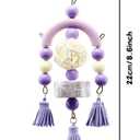 3PCS Bird Toys Bird Foraging Toys Chewing Hanging Birdcage Swing Cage Accessories Parrot Climbing Ladder for Conure Parakeet Cockatiel Budgies Lovebird Parrotlet (Purple)