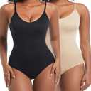 HUGINOCT Body Shaper Tummy Control Seamless Shapewear for Women Under Dress Shirts Light Compression Bodysuit