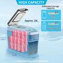 12 Volt Center Console Fridge, Car Refrigerator 19QT (18L) Cooler (-4℉–50℉), Car Refrigerator, Portable Electric Cooler with 12/24V DC&110V AC for MPV Van