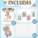 Novabright 24 Set Bear Baby Shower Activity Supplies Wooden Painting Kit for Adults We Can Bearly Wait Baby Shower Decorations Gender Reveal Party Favors Guests Prize Gift Goodie Bag Stuffers