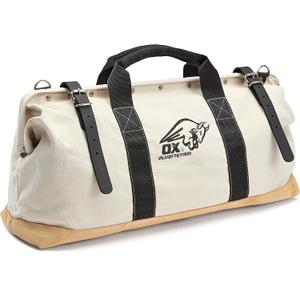 OX Canvas Tool Bag - 24 Inch Masonry Tool Bag - Heavy Duty Leather Straps
