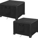 Kovshuiwe 2Pcs-22 L x 22" W x 18" H Outdoor Patio Ottoman Cover, Waterproof, 600D Heavy Duty Outdoor Furniture Cover with Padded Handles,Black