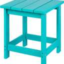 LZRS Adirondack Square Outdoor Side Table for Patio, Pool Composite Patio Table, HDPE End Tables for Backyard, Pool, Indoor Companion, Easy Maintenance & Weather Resistant(Turquoise)