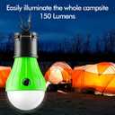 FLY2SKY Portable LED Tent Lamp, Clip Hook Hurricane Emergency Light Bulb, Camping Equipment Lanterns for Hiking, Backpacking Outage, B-CLOSED-HOOK, 4 Packs