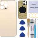 OEM Rear Back Glass Replacement (Gold) Compatible with iPhone 13 pro max 6.7 inches All Carriers with Pre-Installed Adhesive and Repairing Tool Kits