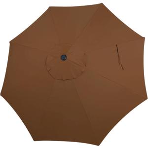 Blissun 9ft Patio Umbrella Replacement Canopy, Market Umbrella Top, Outdoor Table Umbrella Canopy for 8 Ribs, Canopy Only (Brown)