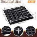 NBEADS 36 Shot Glass Tray Holder, Acrylic Shot Glasses Holders Wine Glass Cup Serving Tray Cups Organizer Shot Glass Display Bar Accessories for Party Bar Club, Hole: 1.5"