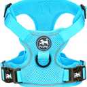 PoyPet Reflective Soft Breathable Mesh Dog Harness No Choke Double Padded Vest Adjustable(Light Blue,S)