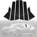 BASIKER Fit for Honda Civic 10th Gen Sedan 2016-2021 Pillar Post Trim Kit, Door Window B Pillar Glossy Black Cover, Strong Toughness PC Material