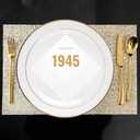 SharkBliss Vintage 1945 80th Birthday Cocktail Napkins, 100 Pack Gold Vintage 1945 Disposable Paper Beverage Cocktail Napkins for His Her Eighty 80th Birthday Party, 2-Ply, 5x5" (1945 Gold)