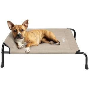 Veehoo Original Elevated Dog Cot - One-Sided Raised Headboard Cooling Pet Bed, Non-Slip & Breathable, L, CWC2417A