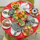 16 Pack Red Plastic Tablecloth for Round Tables, Premium Decorative Red Disposable Table Cloths for Parties, Bulk Round Party Table Cover for Birthday Wedding Anniversary Graduation, 84 Inch