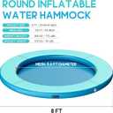 Specraft 8FT Inflatable Water Hammock Round Floating Rafts for Adults Float Ring with Water Mat for Family and Friends Summer Pool Parties,