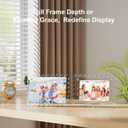 HELPLEX 8x10 Clear Acrylic Picture Frames with Scalloped Edges, 3-Pack Magnetic Frame with Stand for Horizontal or Vertical Display, Tabletop or Desk Photo Holder