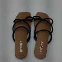 FITORY Women's Slide Sandals Flat Toe Ring Thongs with Cross Strap for Summer Size 7