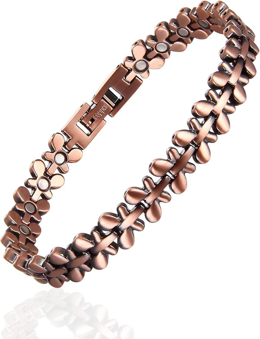 BioMag 99.99% Copper Bracelets for Women, Magnetic Bracelets with 3500 Gauss Neodymium Magnets with Adjustable Sizing Tool & Jewelry Box