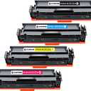 414A Toner Cartridges with Chip Replacement for HP 414A Color Enterprise M455dn MFP M480f; Color Pro M454dn M454dw MFP M479fdn M479fdw Printer Black Cyan Yellow Magenta