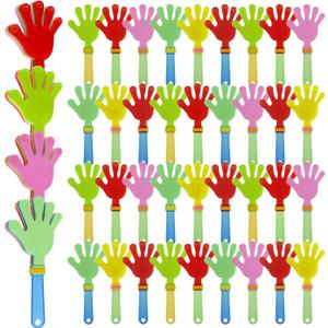 120 Pcs 7.5 Inch Noisemakers Bulk Plastic Hand Clappers Party Favors Noise Makers for Sporting Events Fiesta Birthday Game Supplies, Random Color