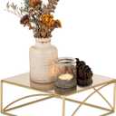 NUPTIO Cake Stand Cupcake Display: Metal Dessert Pedestal Stands 8 Inch Food Riser Gold candy Display holder for Wedding Party Christmas Birthday Kitchen Table Baby Shower Square Buffet Plant Stand