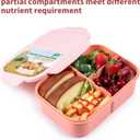 MISS BIG® Bento Box,Bento Box Adult,Lunch Box,Leak Proof Lunch Containers,No BPAs and No Chemical Dyes Bento Lunch Box,Dishwasher and Microwave Safe Lunch Containers for Adults(1900ml Pink)