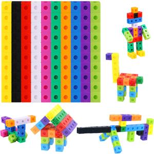 SpriteGru Math Linking Cubes, Set of 100 Math Cubes Manipulative Connecting and Counting Snap Blocks for Early Math and Construction, Educational Toy for Preschool, Kindergarten, Homeschool