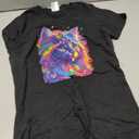 Colorful Rainbow Cat Graphic T-Shirt (XS)