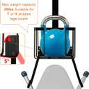 ORLESS Over The Door/Wall Mount Ironing Board Hanger, Laundry Room Iron and Ironing Caddy Board Storage Holder, Black