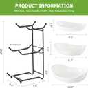 HBlife Fruit Bowl for Kitchen Counter - 3 Tier Ceramic Fruit Rack, Fruit Basket for Fresh Fruit&Veggies, Tiered Fruit Platter Serving Trays for Party