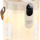 KIMMOO Rechargeable Portable Top Fill Humidifier, Smart Humidifiers for Bedroom, Night Light, 1.4L Cool Mist Humidifier for Office Home Plant Baby, 3-Speed Mist Control, Quiet, Auto Shut-Off (Beige)