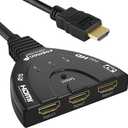 Fosmon 4K HDMI Switch, 3 Port HDMI Switcher with Pigtail Cable, Supports 30Hz, HDCP, Ultra HD for HDTV, PS5, Xbox, Fire Stick