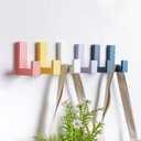 Teenyyou 6 Pack Cute Kids Coat Wall Hooks Wooden Adhesive Decorative Colorful Wall Mounted Hangers Backpack Hooks for Hanging Keys Towel Clothes Bathroom Organization(Colorful)