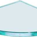6" x 6" Quarter Round Floating Glass Shelf - Shelf Only - Tempered - 3/8" Thick - Flat Polished Glass