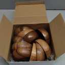 Skylety 10 Pcs Acacia Wooden Bowls Small Calabash Bowls Round Wood Salad Hand Carved Calabash Dip Tray for Serving Popcorn Pasta Coconut Nuts Sauce Appetizers Home Kitchen (4 Inch)